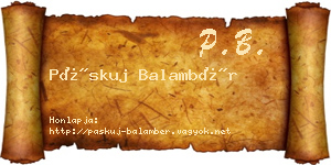 Páskuj Balambér névjegykártya